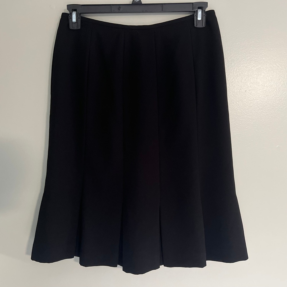 Jones Studio Separates Black Pleated Midi Skirt 8 Business Office Professional
